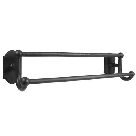 Emtek 23051, 23052, 23053 Sandcast Bronze Double Towel Bar Flat Black Patina (FB