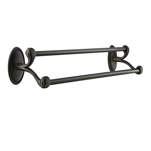 Emtek 27081, 27082, 27083 Tuscany Double Towel Bar Medium Bronze Patina (MB)