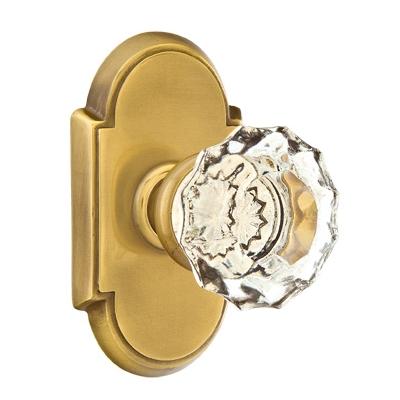 Emtek Astoria Clear Door knob with #8 Rose French Antique (US7)
