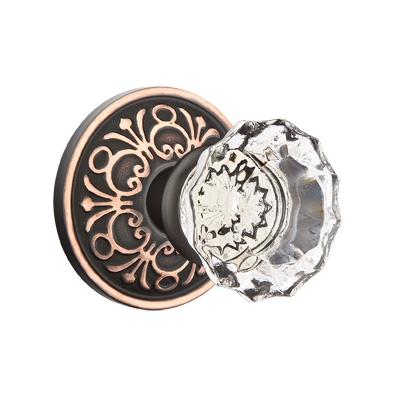 Emtek Astoria Clear Door knob with Lancaster Rose Oil Rubbed Bronze (US10B)