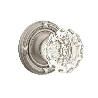 Emtek Astoria Clear Door knob with Ribbon and Reed Pewter (US15A)