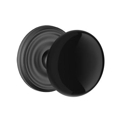 Emtek Ebony Door Knob Set with Regular Rose Flat Black (US19)