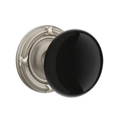 Emtek Ebony Door Knob Set with Ribbon and Reed Pewter (US15A)