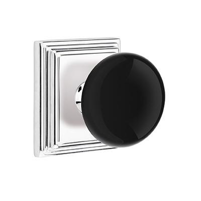 Emtek Ebony Door Knob Set with Wilshire Rose Polished Chrome (US26)