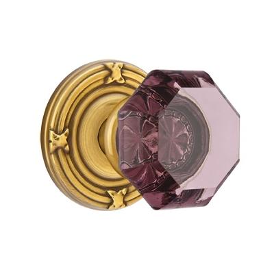 Emtek Old Town Violet Door knob with Ribbon and Reed Rose French Antique (US7)
