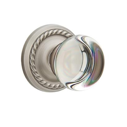 Emtek Providence Crystal Door Knob Set with Rope Rose