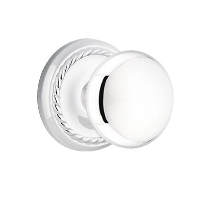 Emtek Rope Door knob with Rope Rose Polished Chrome (US26)