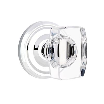 Emtek Windsor Crystal Door Knob with Regular Rose Polished Chrome 