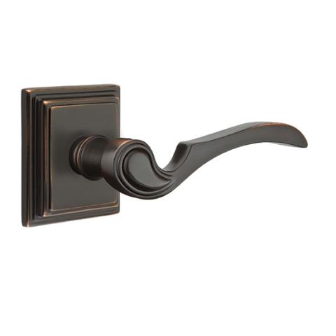 Emtek Coventry Door Lever Set with Wilshire Rose Oil Rubbed Bronze