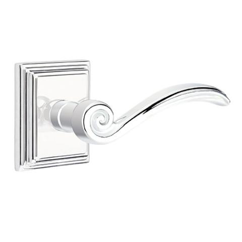 Emtek Elan Door lever with Wilshire Rose Polished Chrome (US26)