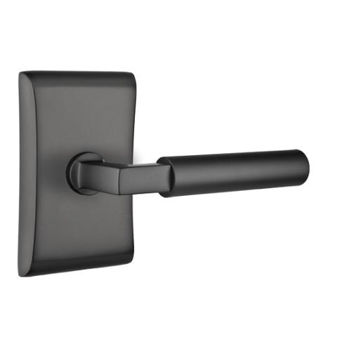 Emtek Brass Hercules Door Lever Set with Neos Rose Flat Black (US19)