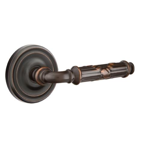 Emtek Ribbon and Reed Door Lever with Regular Rose Oil Rubbed Bronze (US10B)
