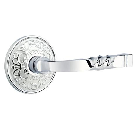 Emtek Santa Fe Door lever with Lancaster Rose Polished Chrome (US26)