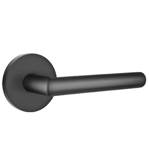 Emtek Stuttgart Door Lever Set with Disk Rose Flat Black (US19)