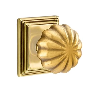 Emtek Melon Door knob with Wilshire Rose French Antique (US7)