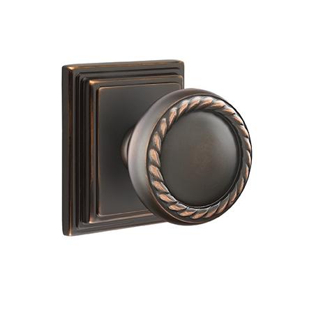 Emtek Rope Door knob with Wilshire Rose Oil Rubbed Bronze (US10B)