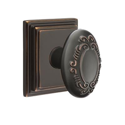Emtek Victoria Door knob with Wilshire Rose Oil Rubbed Bronze (US10B)