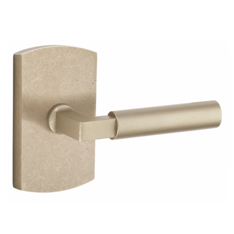 Emtek 7100BR Sandcast Bronze Bryce Door Lever Set Tumbled White Bronze (TWB)