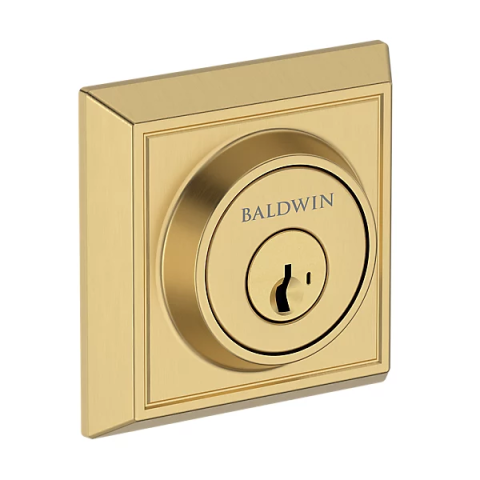 Baldwin Reserve Chamfered Square Deadbolt Satin Brass