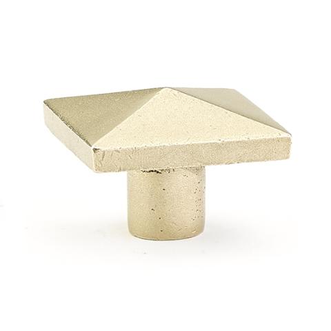 Emtek Sandcast Bronze Square Cabinet Knob Tumbled White Bronze (TWB)