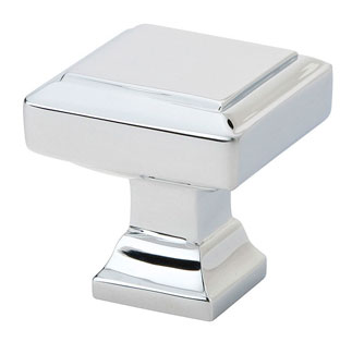 Emtek Brass Geometric Square Cabinet Knob 86295, 86296 Polished Chrome