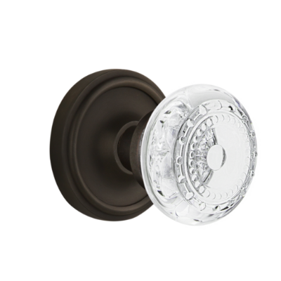 Nostalgic Warehouse Crystal Meadows Knob Set with Classic Rose Oil Rubbed Bronze
