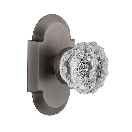 Nostalgic Warehouse Cottage Plate with Crystal Knob Set Antique Pewter