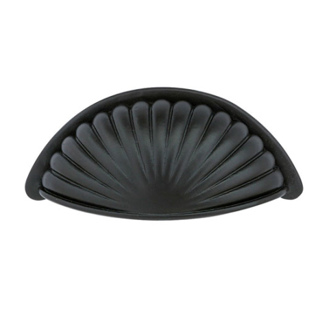 Emtek Tuscany Bronze Fluted Bin Pull 86232, 86233 Flat Black Patina (FB)