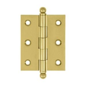 Deltana 2 1/2" x 2" Cabinet Brass Hinges w/Ball Tips (Pair) CH2520