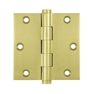 Deltana 3 1/2" x 3 1/2" Square Corner Residential Brass Hinges DSB35R