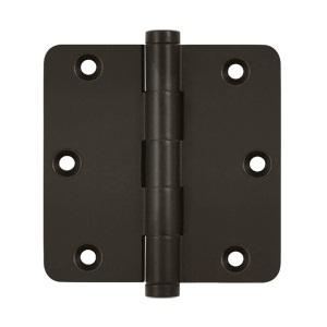 Deltana 3 1/2" x 3 1/2" Radius Corner Residential Solid Brass Hinges DSB35R4-R