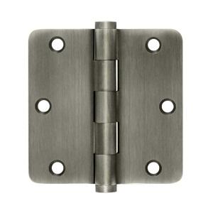 Deltana 3 1/2" x 3 1/2" Radius Corner Residential Solid Brass Hinges DSB35R4-R