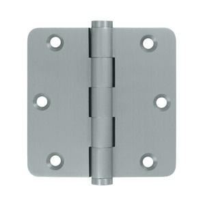 Deltana 3 1/2" x 3 1/2" Radius Corner Residential Solid Brass Hinges DSB35R4-R