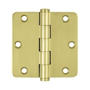 Deltana 3 1/2" x 3 1/2" Radius Corner Residential Solid Brass Hinges DSB35R4-R