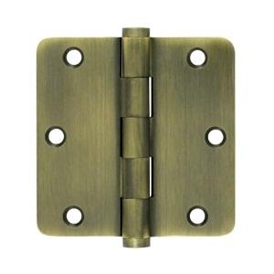 Deltana 3 1/2" x 3 1/2" Radius Corner Residential Solid Brass Hinges DSB35R4-R