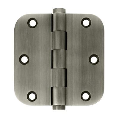 Deltana 3 1/2" x 3 1/2" Radius Corner Residential Solid Brass Hinges DSB35R4-R