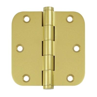 Deltana 3 1/2" x 3 1/2" Radius Corner Residential Solid Brass Hinges DSB35R4-R