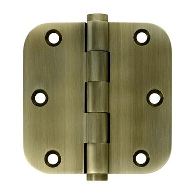 Deltana 3 1/2" x 3 1/2" Radius Corner Residential Solid Brass Hinges DSB35R4-R