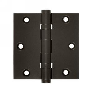 Deltana 3 1/2" x 3 1/2" Square Corner Ball Bearing Brass Hinges DSB35B
