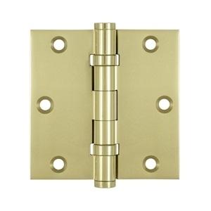 Deltana 3 1/2" x 3 1/2" Square Corner Ball Bearing Brass Hinges DSB35B