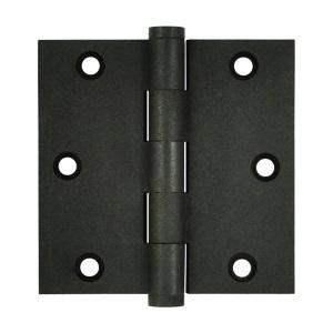 Deltana 3 1/2" x 3 1/2" Square Corner Solid Brass Distressed Hinges DSB35