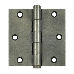 Deltana 3 1/2" x 3 1/2" Square Corner Solid Brass Distressed Hinges DSB35