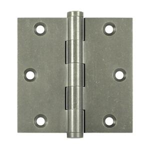 Deltana 3 1/2" x 3 1/2" Square Corner Solid Brass Distressed Hinges DSB35