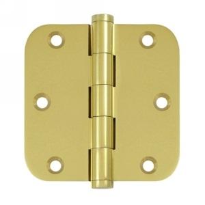Deltana 3 1/2" x 3 1/2" Radius Corner Standard Brass Hinges DSB35R5,DSB35R4