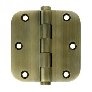 Deltana 3 1/2" x 3 1/2" Radius Corner Standard Brass Hinges DSB35R5,DSB35R4