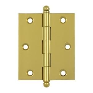 Deltana 3" x 2 1/2" Cabinet Brass Hinges w/Ball Tips (Pair) CH3025