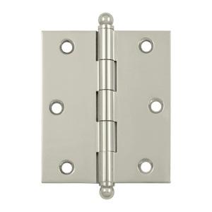 Deltana 3" x 2 1/2" Cabinet Brass Hinges w/Ball Tips (Pair) CH3025