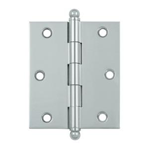 Deltana 3" x 2 1/2" Cabinet Brass Hinges w/Ball Tips (Pair) CH3025