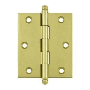Deltana 3" x 2 1/2" Cabinet Brass Hinges w/Ball Tips (Pair) CH3025