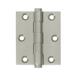 Deltana 3" x 2 1/2" Square Corner Screen Door Solid Brass Hinges Satin Nickel 